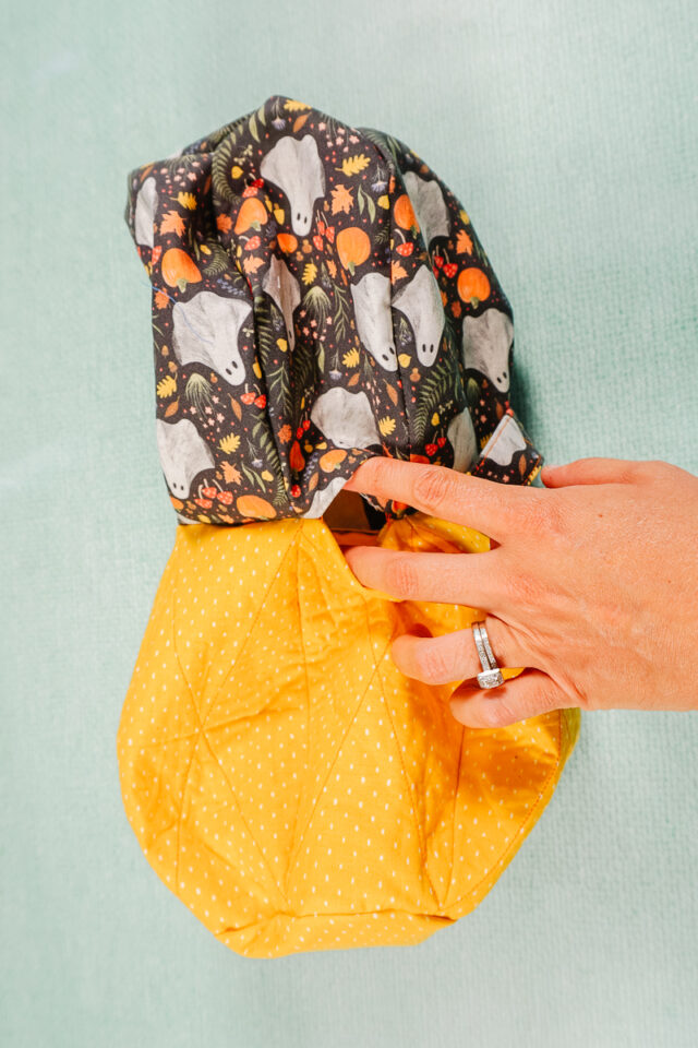 turn right side out through hole