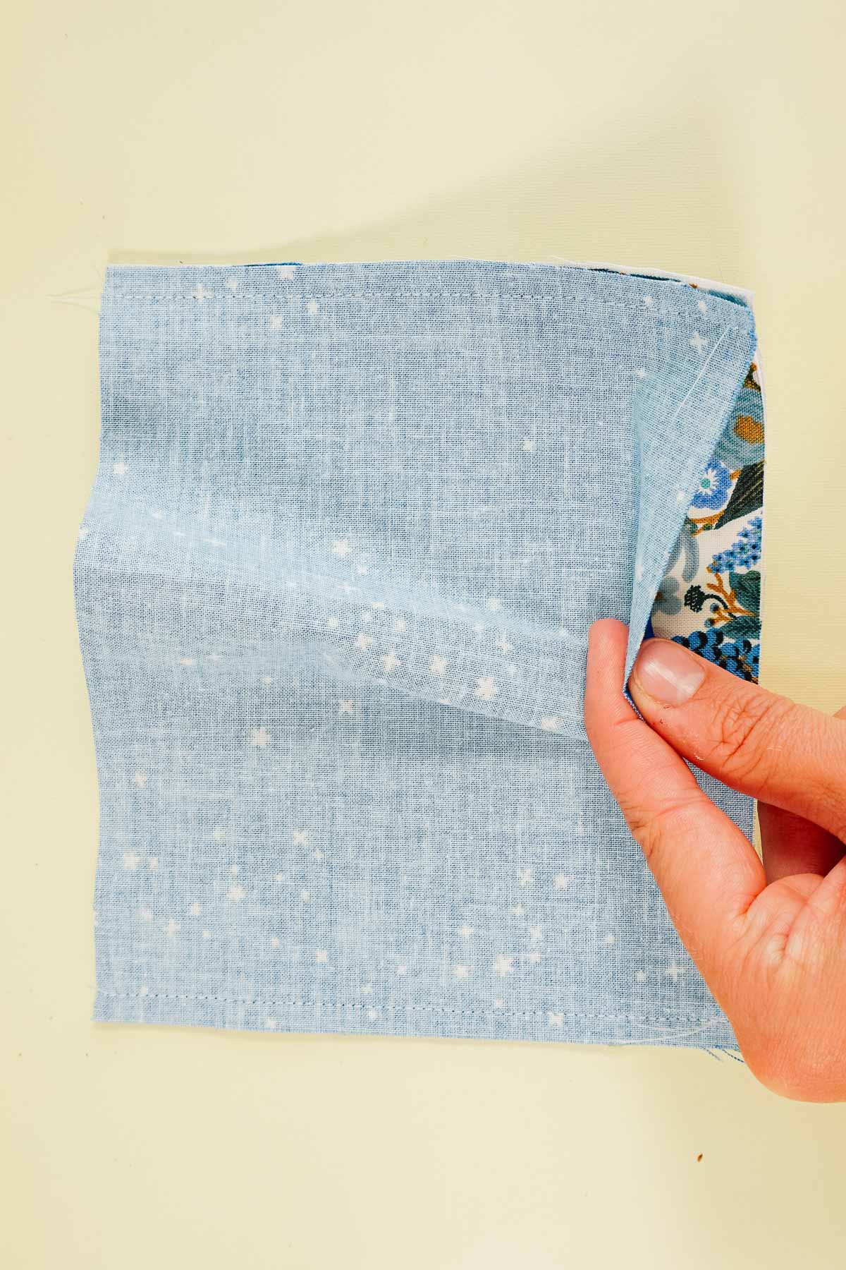 sew the short edges right sides together