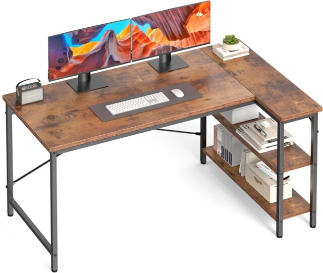 small desk with storage