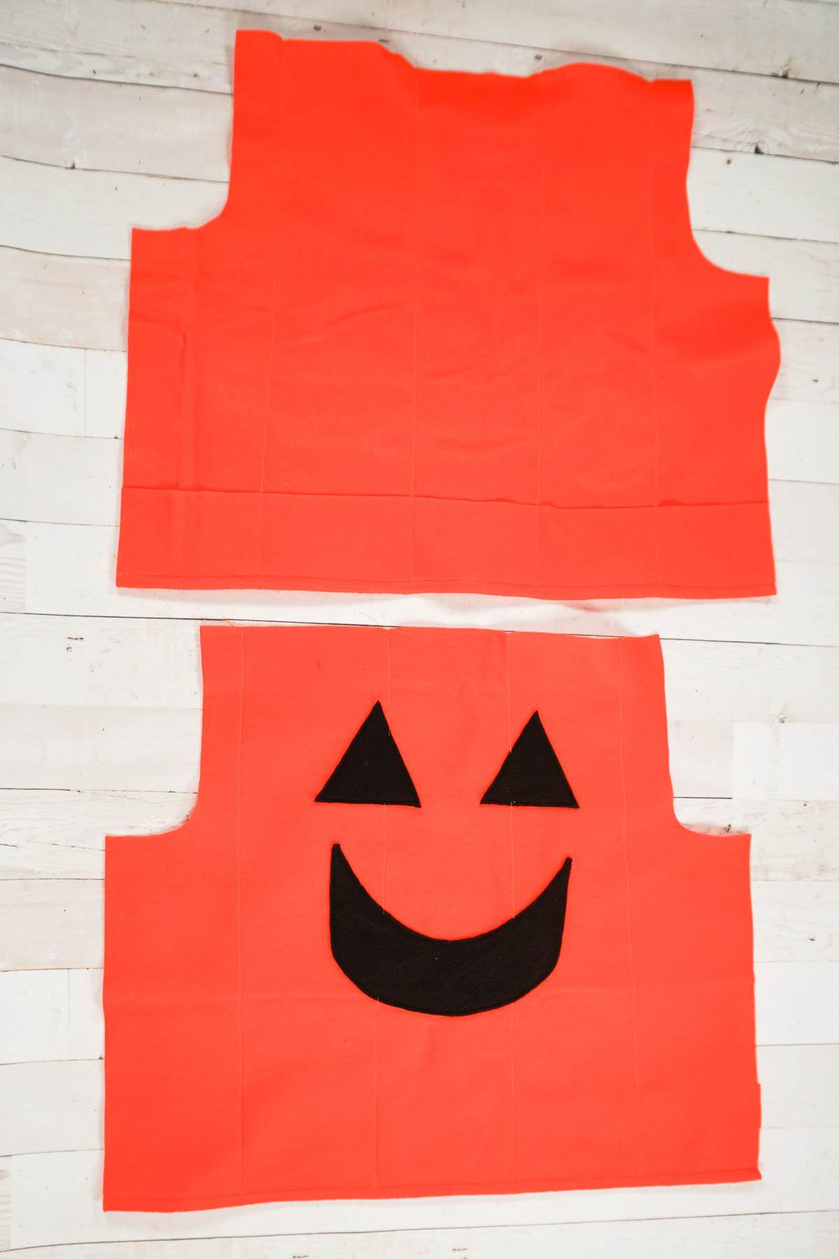 fold up bottom and sew pockets
