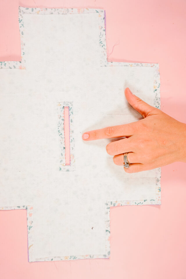 sew inner rectangle with right sides together