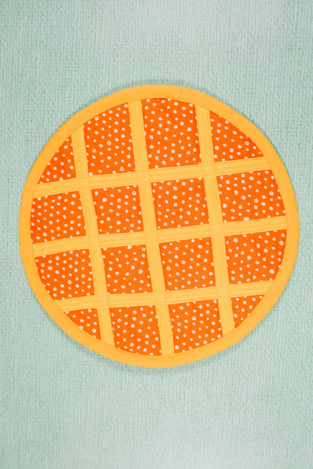 finish edges with double fold bias binding