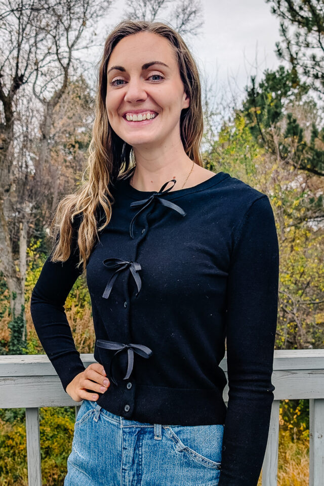 diy bow front cardigan