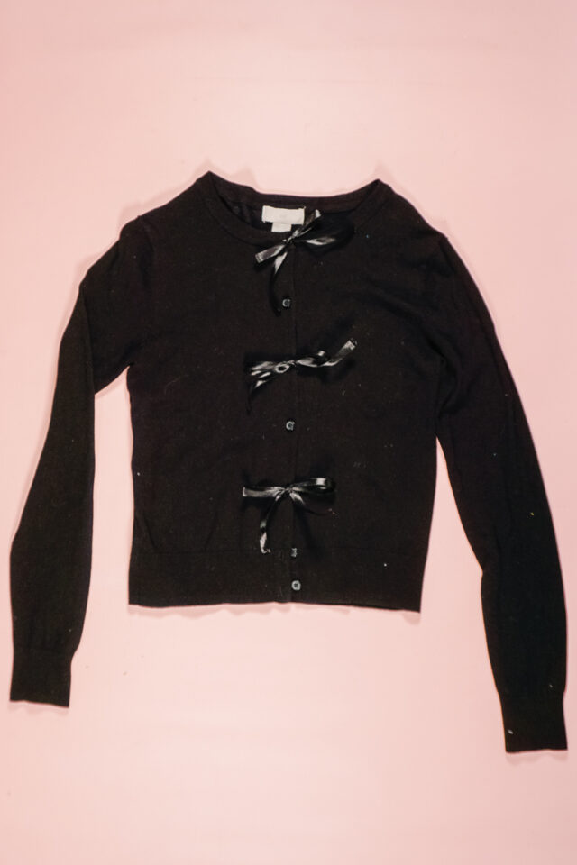 diy bow front cardigan