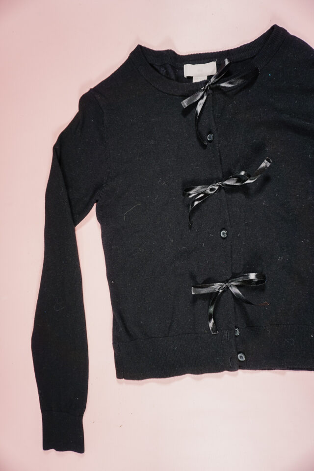 diy bow front cardigan
