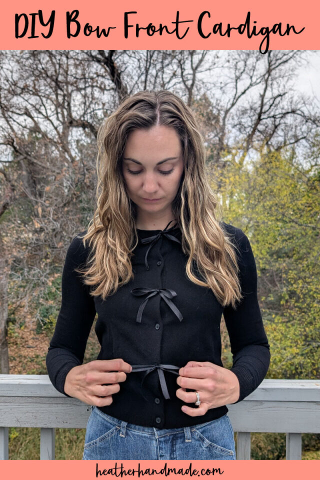 diy bow front cardigan