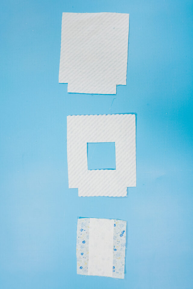 iron the interfacing to the back of the outer pieces