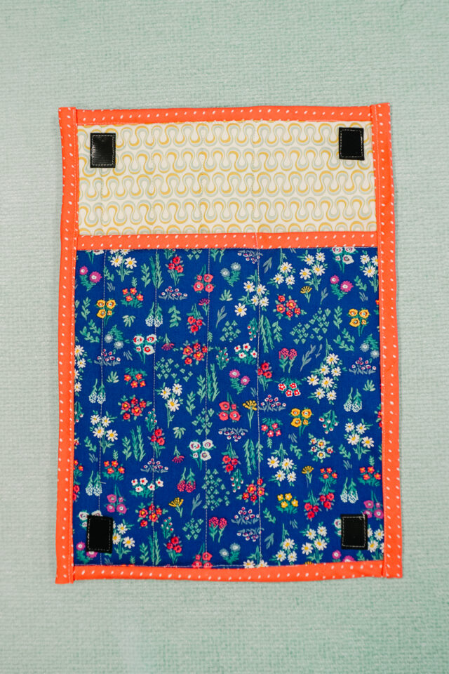 finish outside edges with bias binding