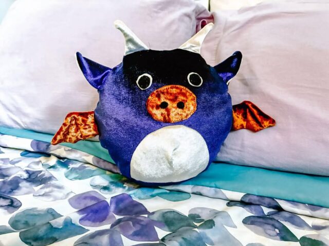 dragon squish stuffed animal sewing pattern tester