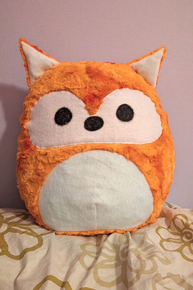 fox squish stuffed animal sewing pattern tester
