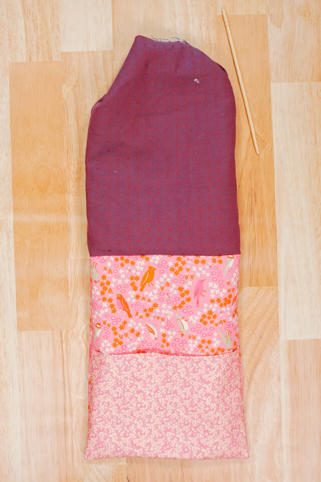 turn right side out through the hole