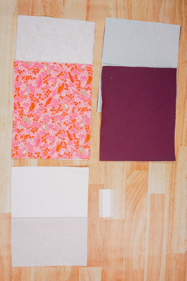 iron interfacing and fusible fleece to fabric