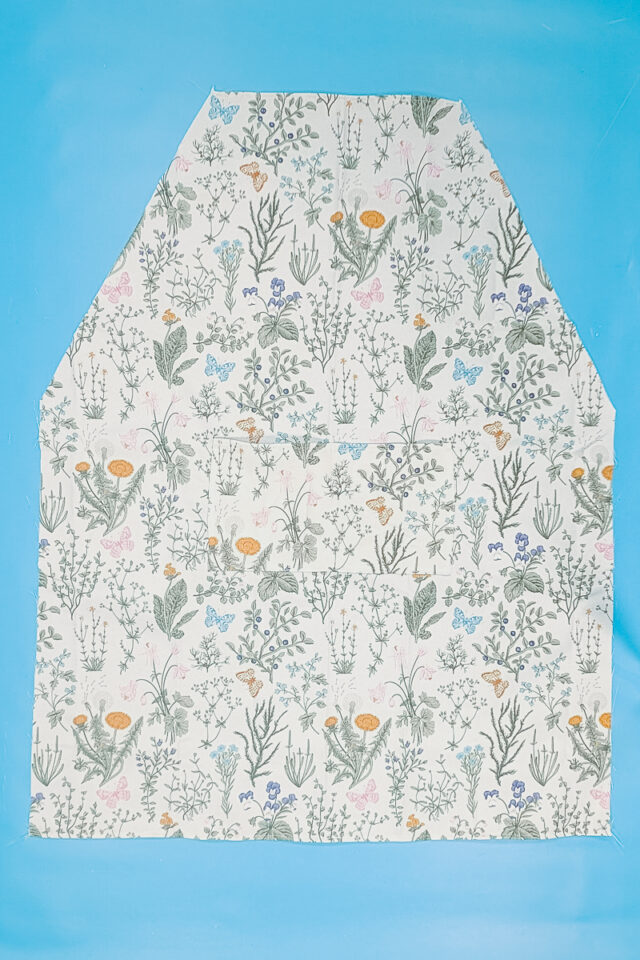 hem the top and the bottom of the apron
