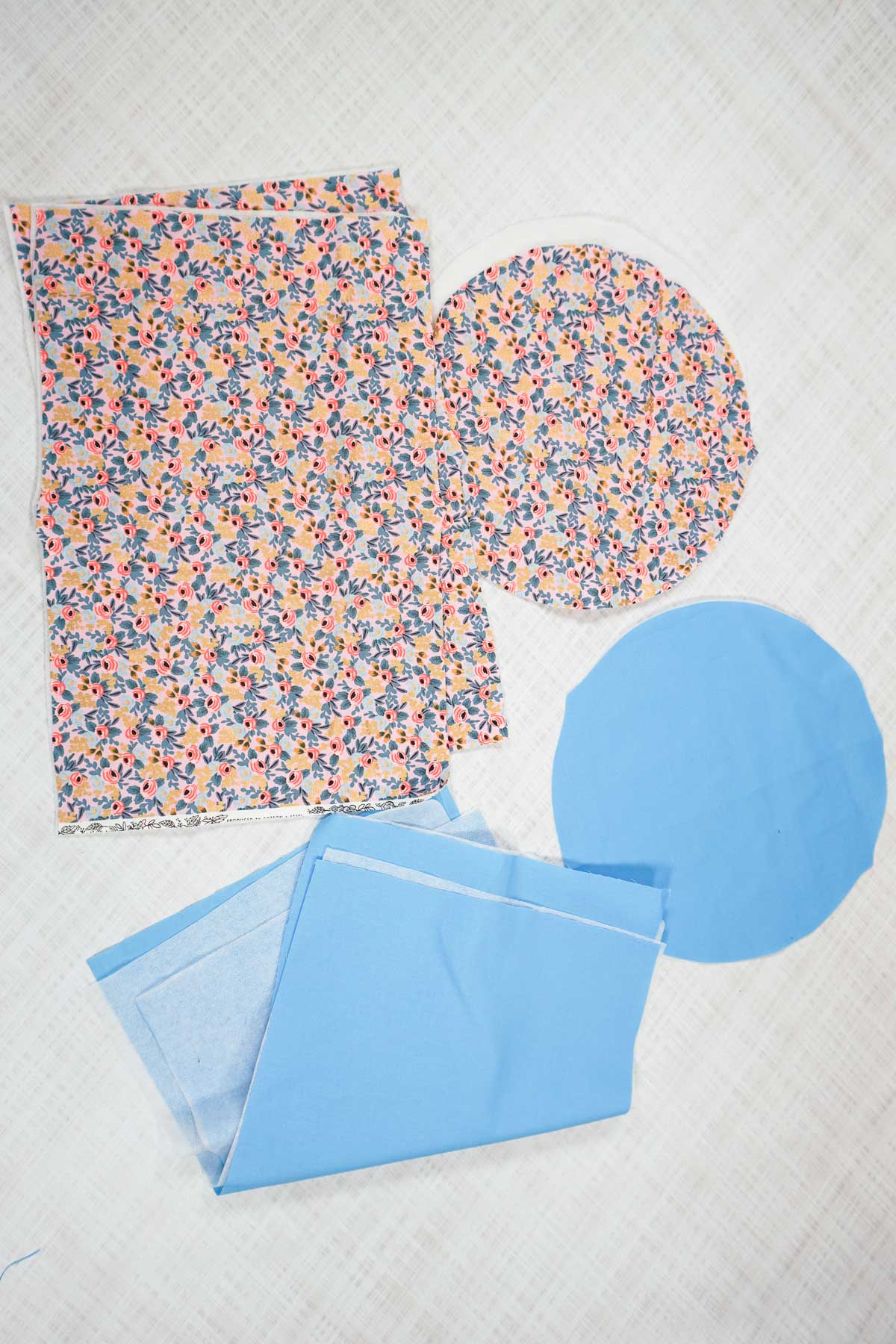 cut out fabric pieces
