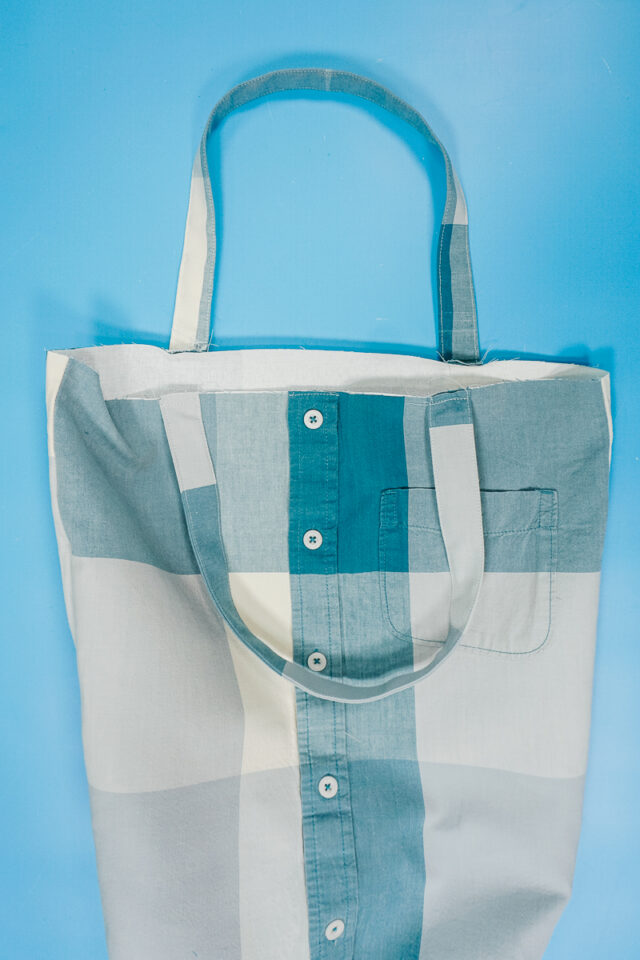 baste the straps to the top of the bag
