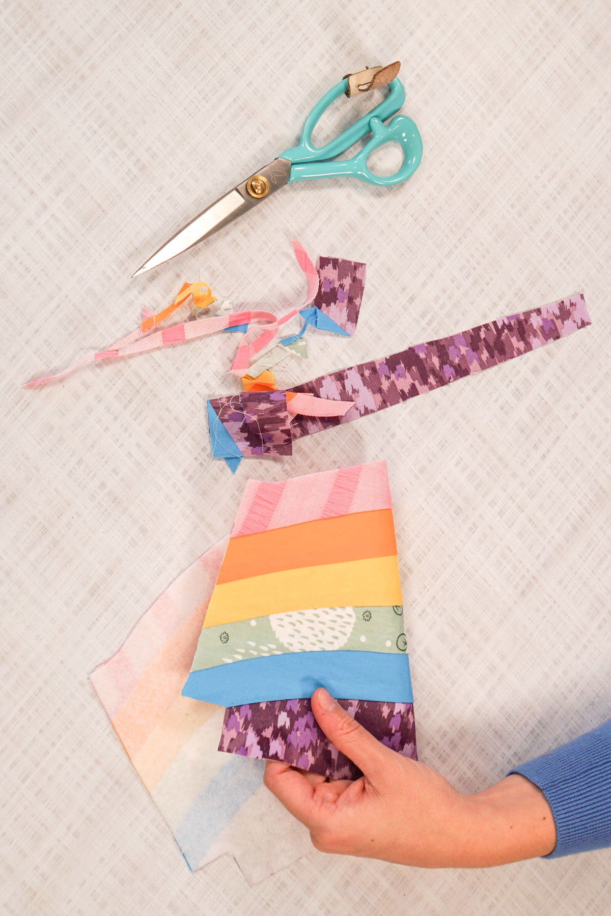 cut the fabric to fit the fusible fleece