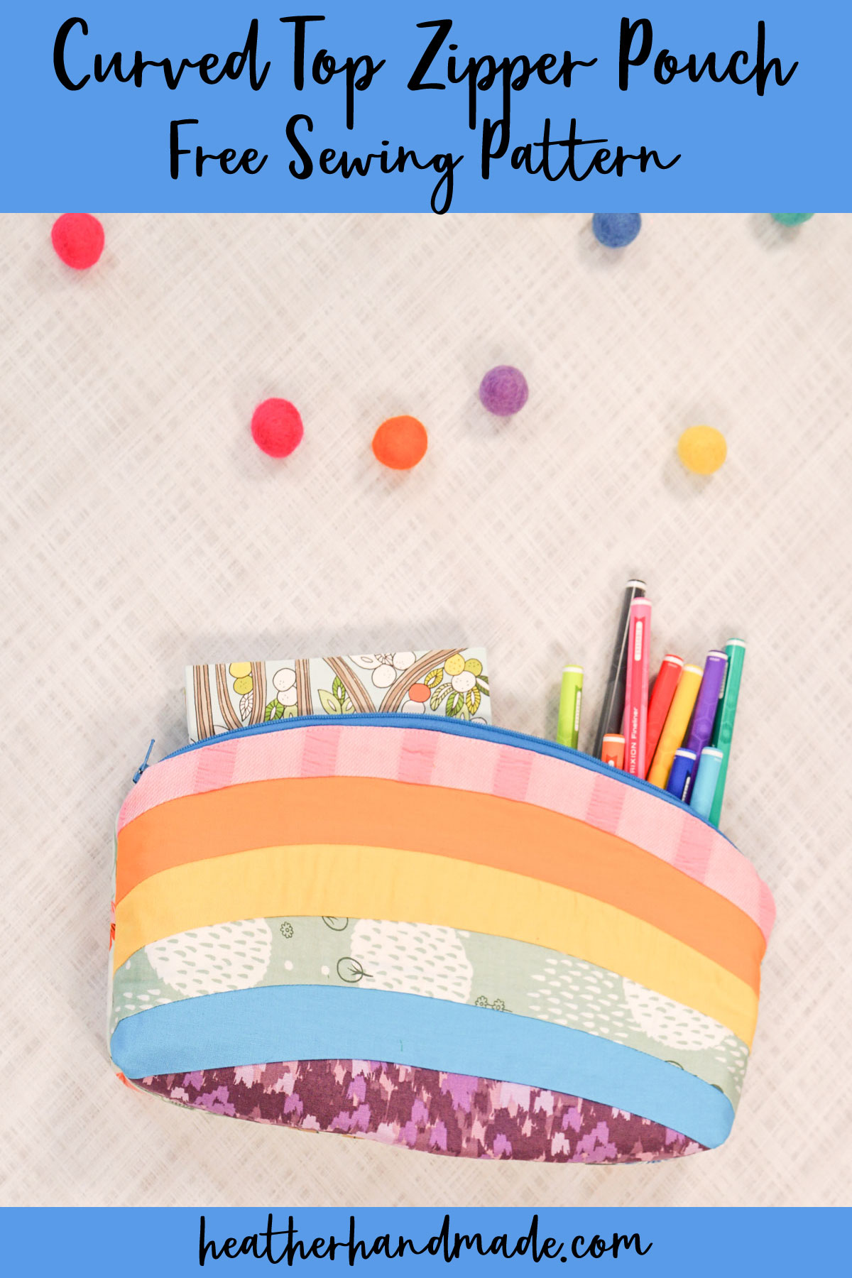 Free Curved Top Zipper Pouch Pattern