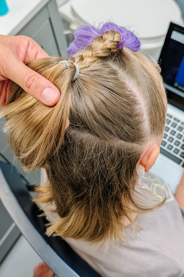 combine braid with next ponytail