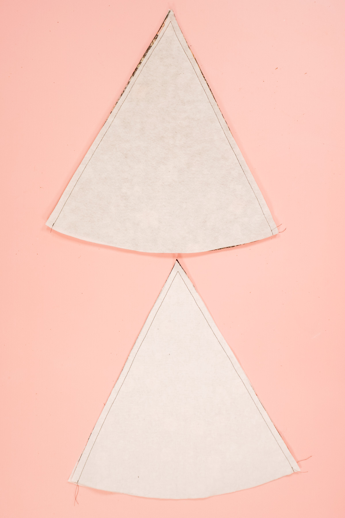 sew the triangle pieces right sides together