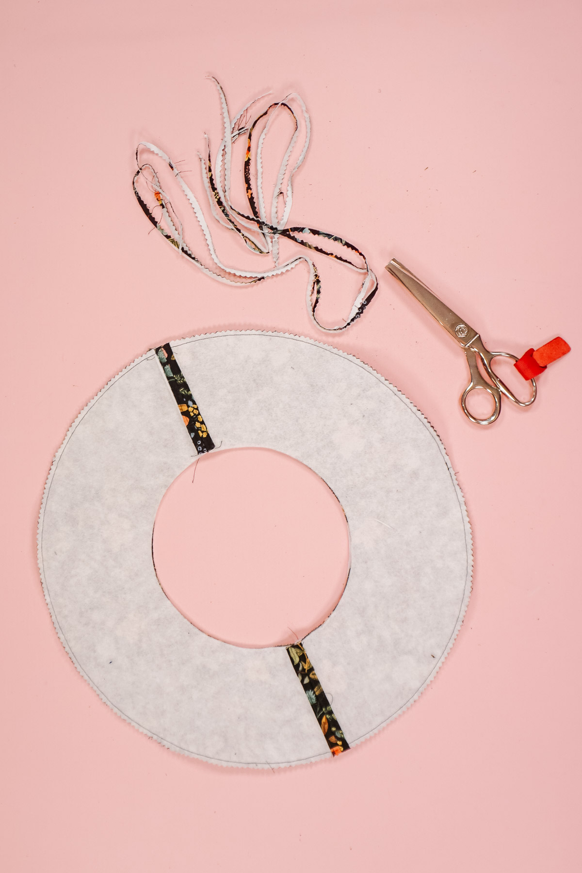 trim and pink the brim seam allowance