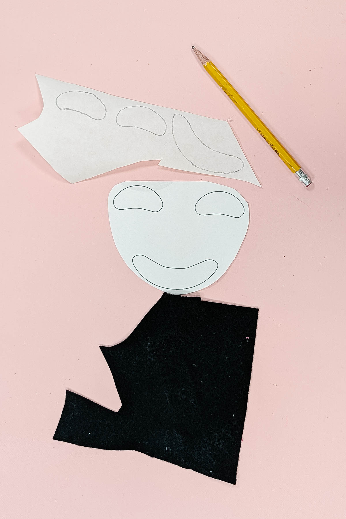 trace face onto double sided iron on adhesive