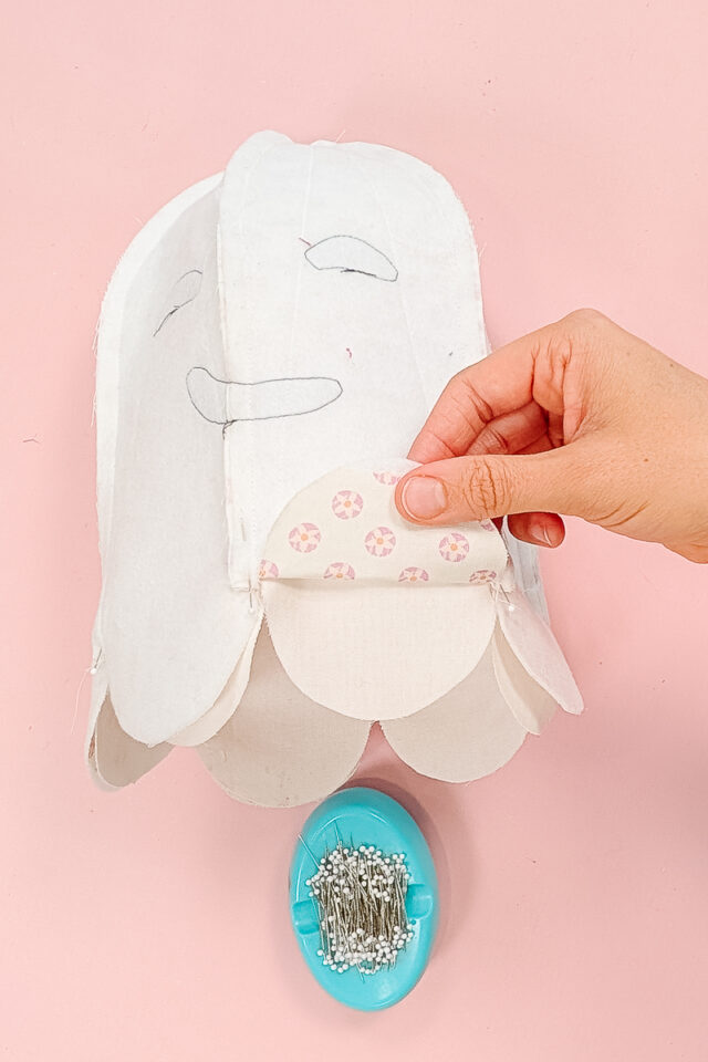 push the lining inside the outside with right sides together