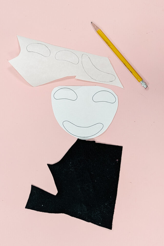 trace face onto double sided iron on adhesive