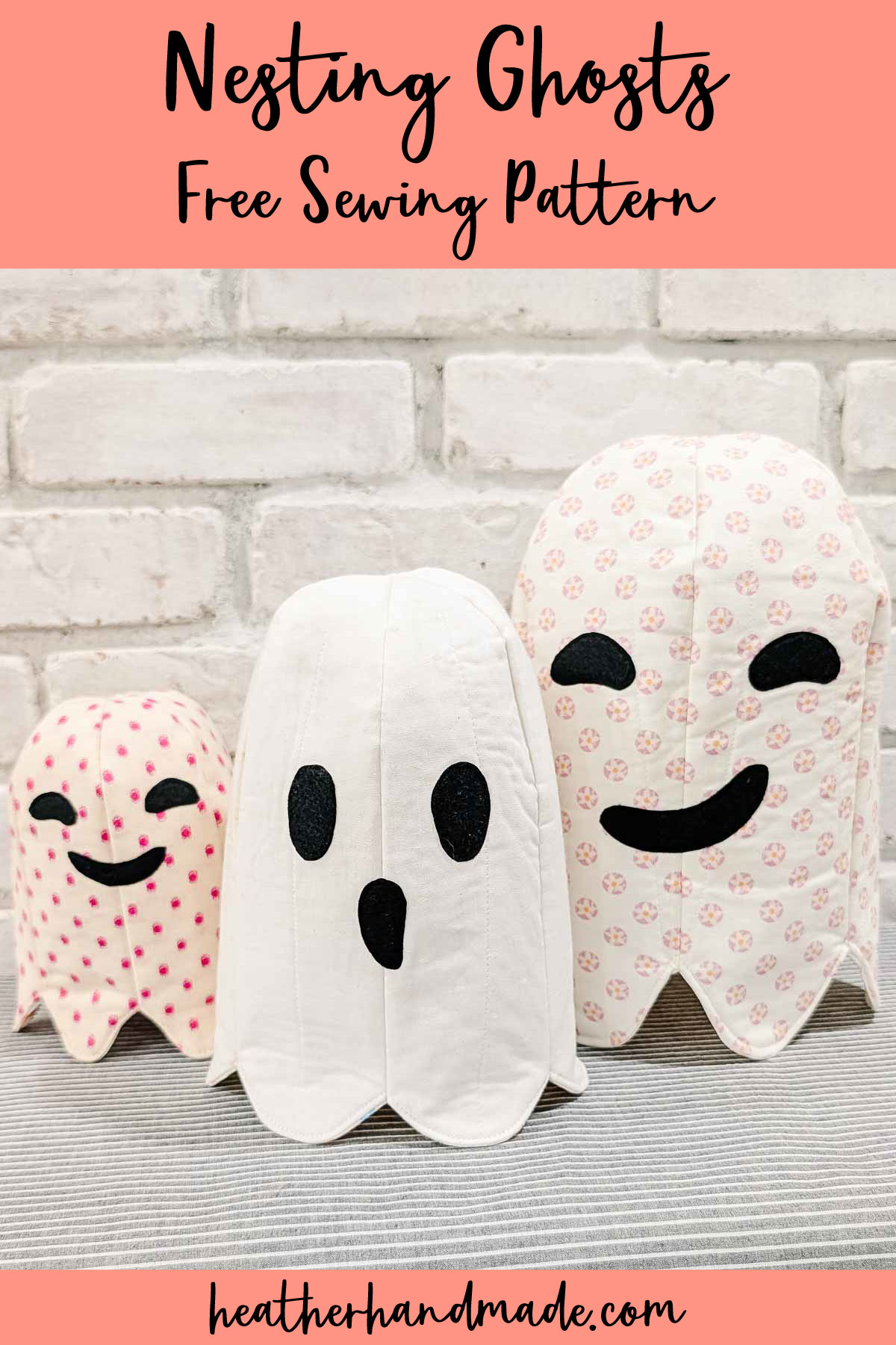 Charming Fabric Nesting Ghosts: Free Sewing Pattern