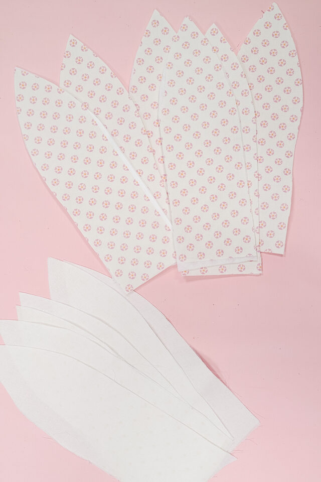 iron fusible fleece and interfacing onto fabric