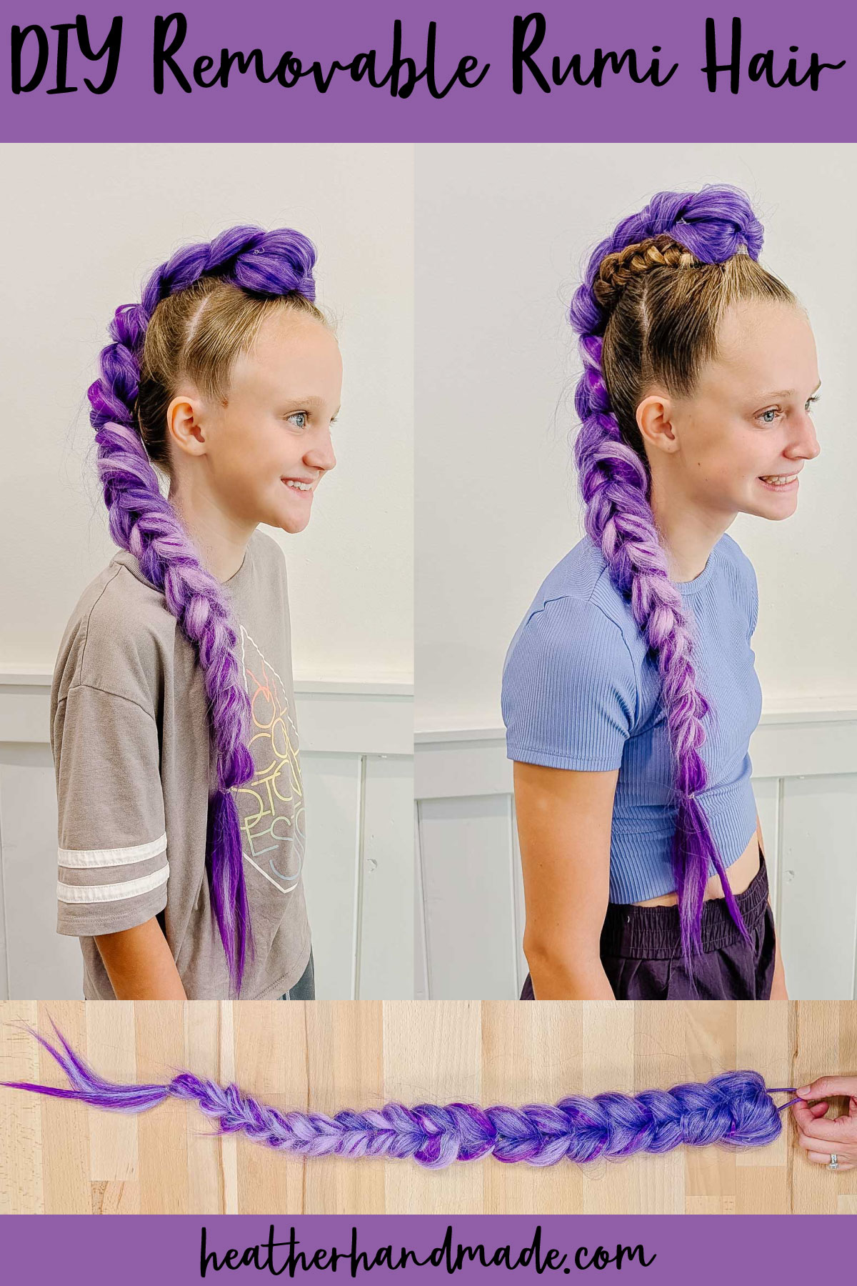 diy removable rumi hair from kpop demon hunters