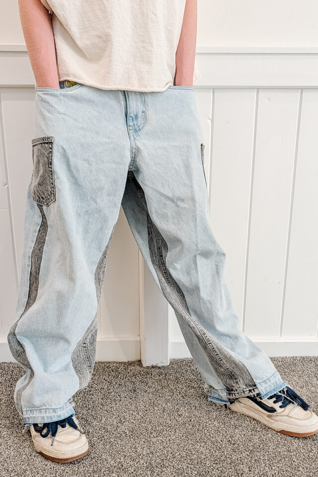How to Upcycle Jeans by Adding Denim to Widen the Legs