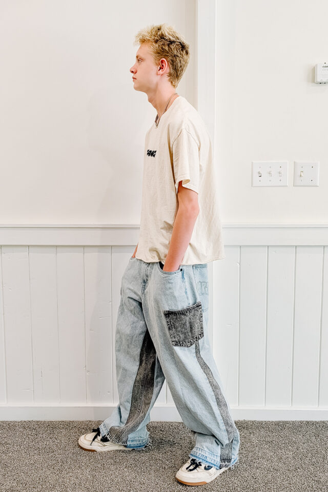How to Upcycle Jeans by Adding Denim to Widen the Legs