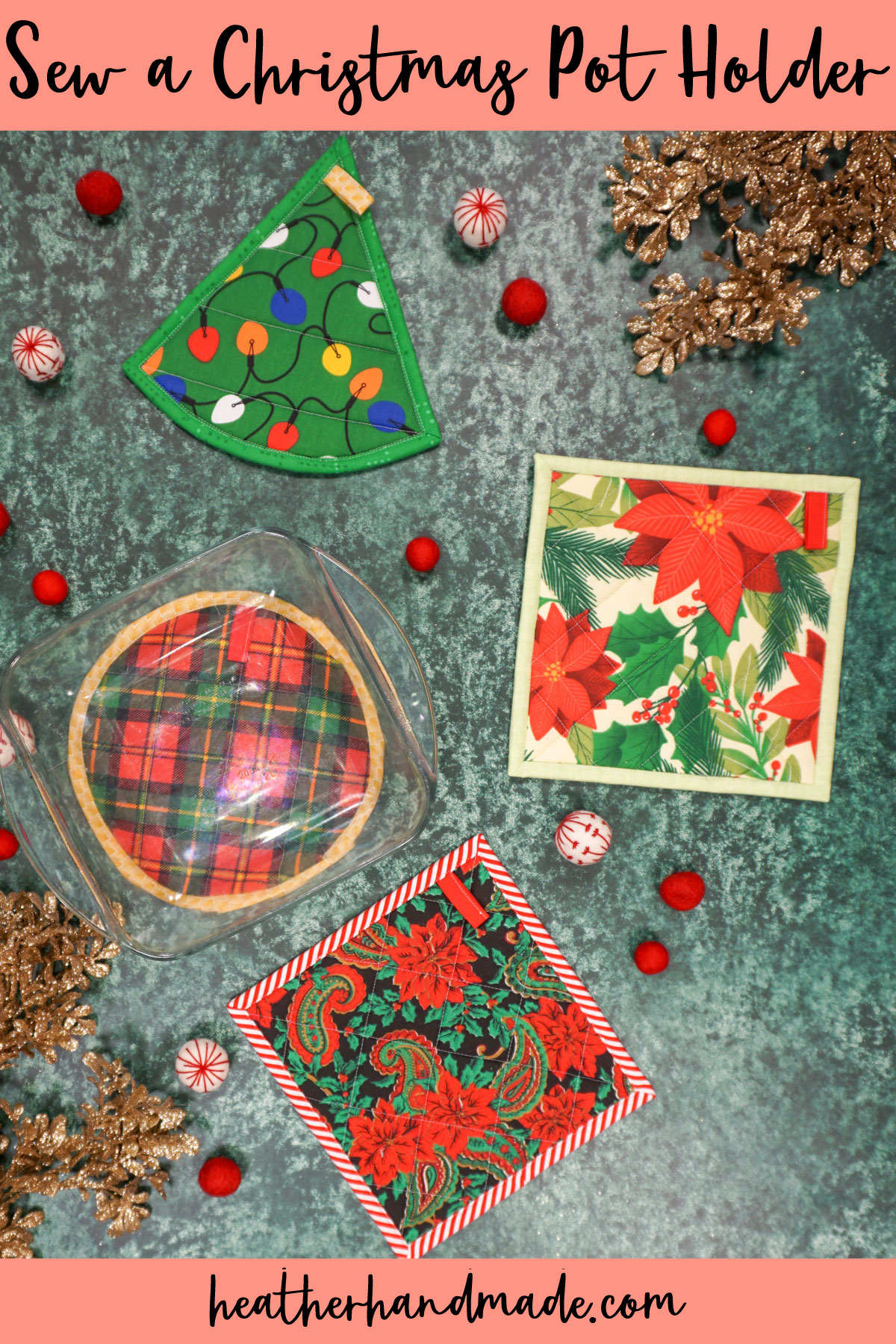 sew a christmas pot holder