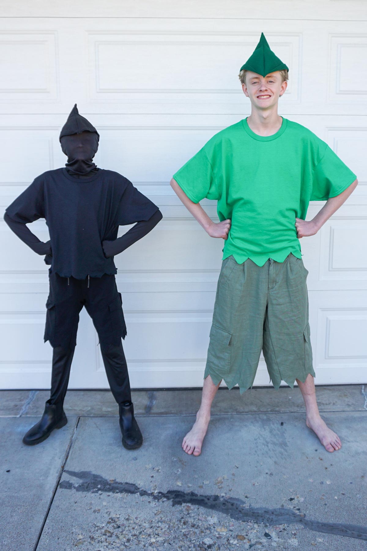 DIY peter pan and peter pan's shadow costume